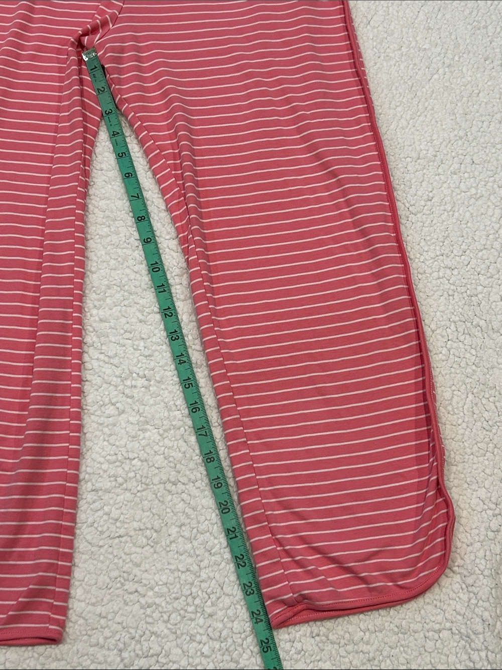 LAKE Pima Cotton Pajama Pants size Medium Deep Coral and White Stripes - Picture 12 of 13